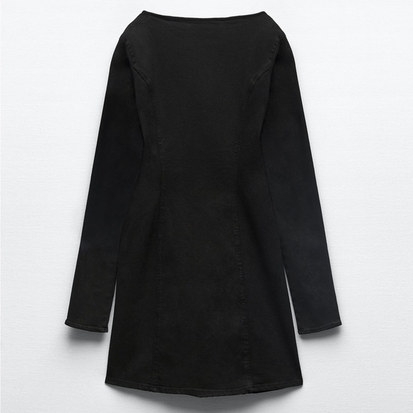 NWT Zara Denim TRF Dress in Black - Picture 7 of 8